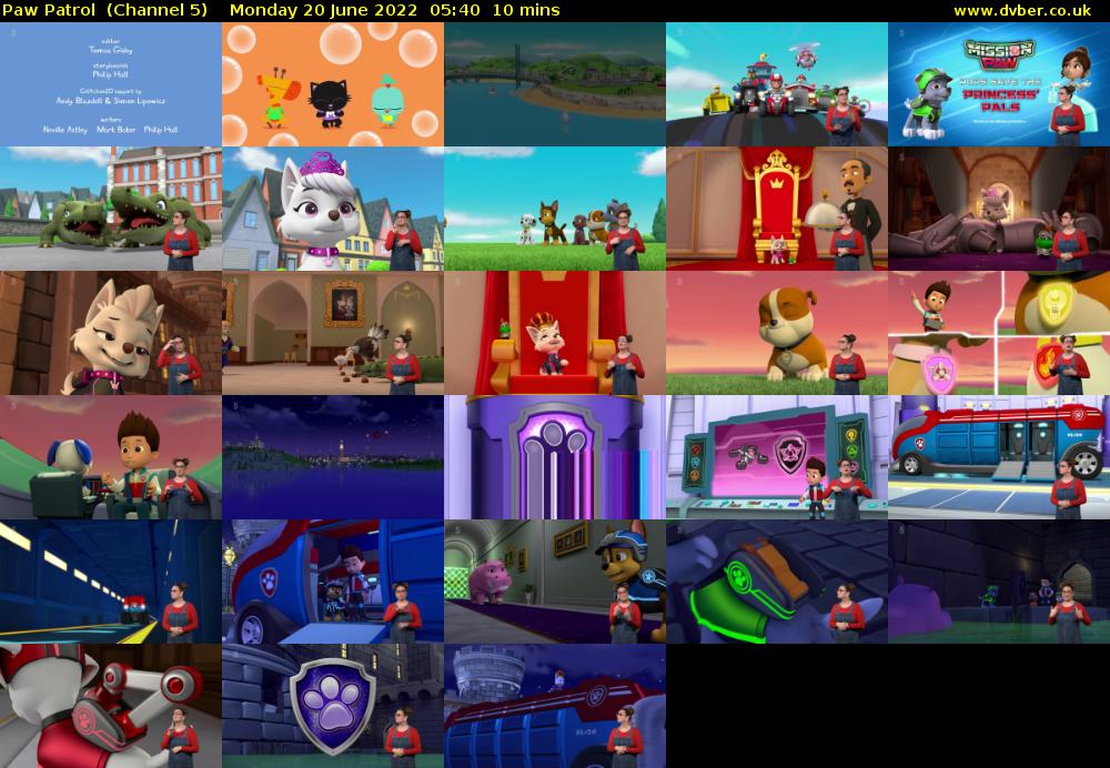 Paw Patrol  (Channel 5) Monday 20 June 2022 05:40 - 05:50