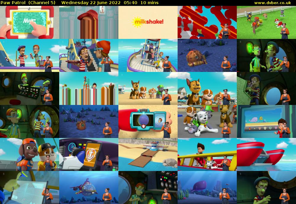 Paw Patrol  (Channel 5) Wednesday 22 June 2022 05:40 - 05:50