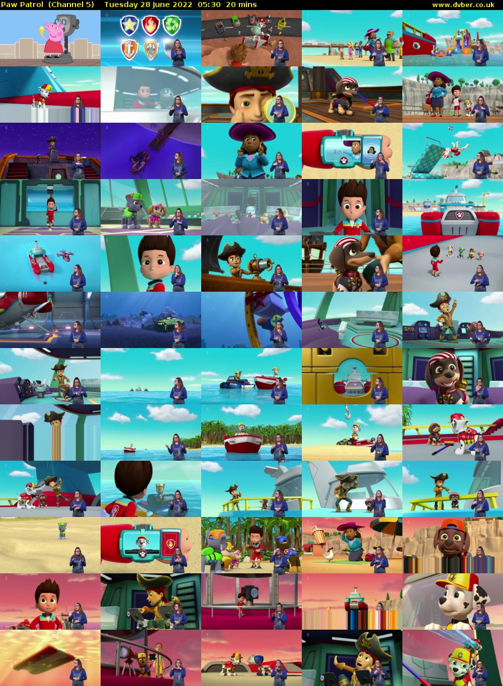 Paw Patrol  (Channel 5) Tuesday 28 June 2022 05:30 - 05:50