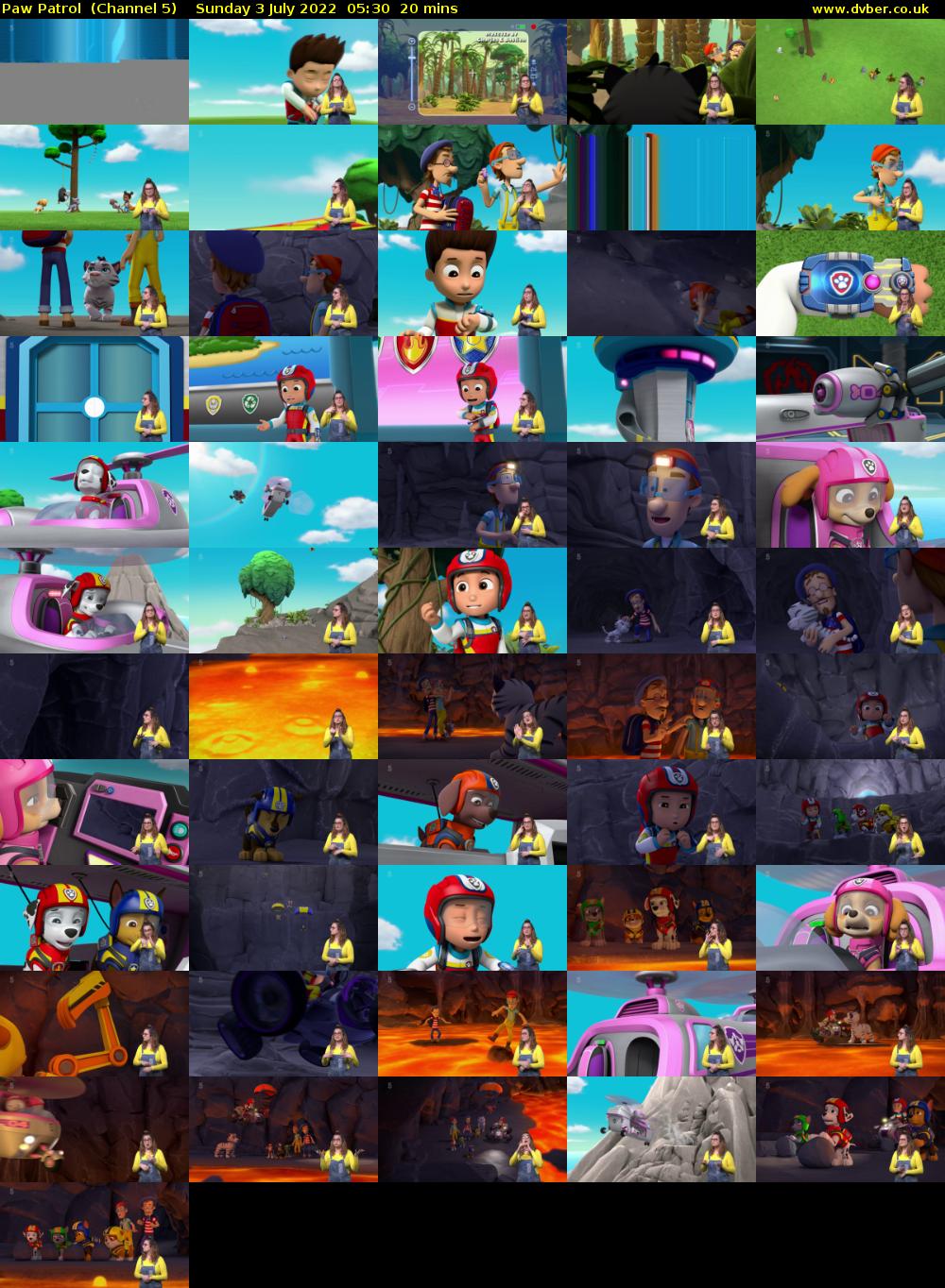 Paw Patrol  (Channel 5) Sunday 3 July 2022 05:30 - 05:50
