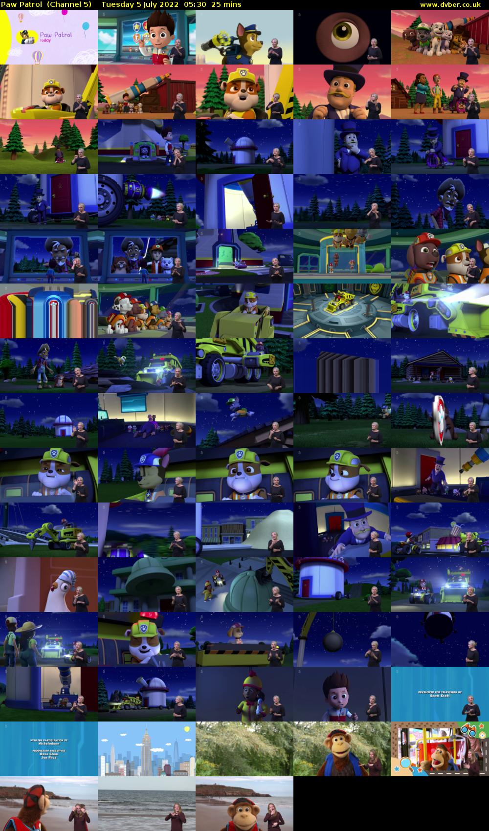Paw Patrol  (Channel 5) Tuesday 5 July 2022 05:30 - 05:55