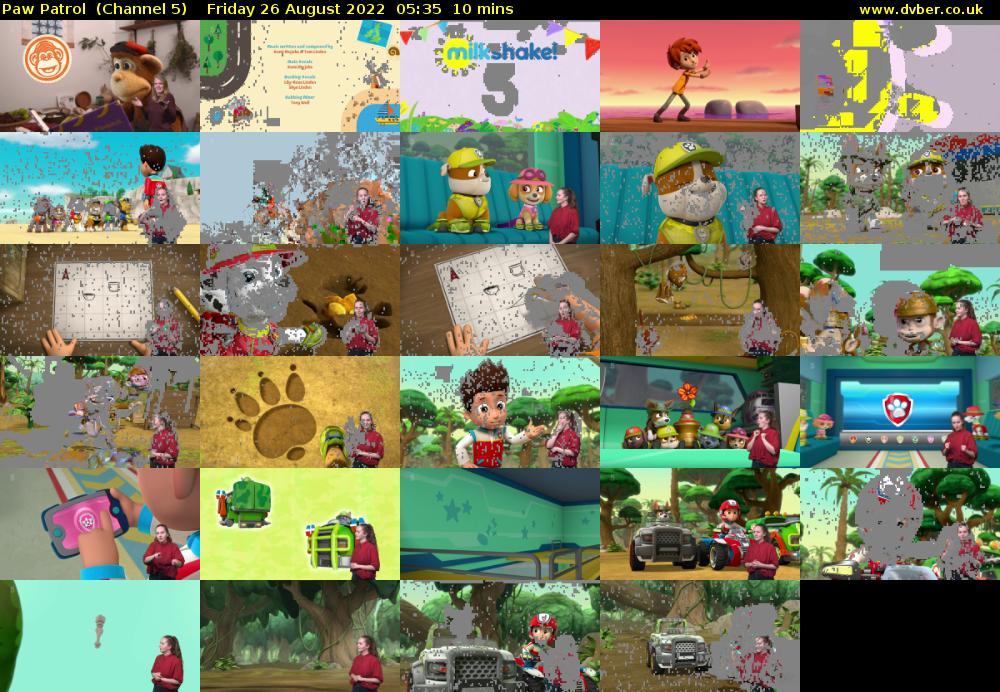 Paw Patrol  (Channel 5) Friday 26 August 2022 05:35 - 05:45