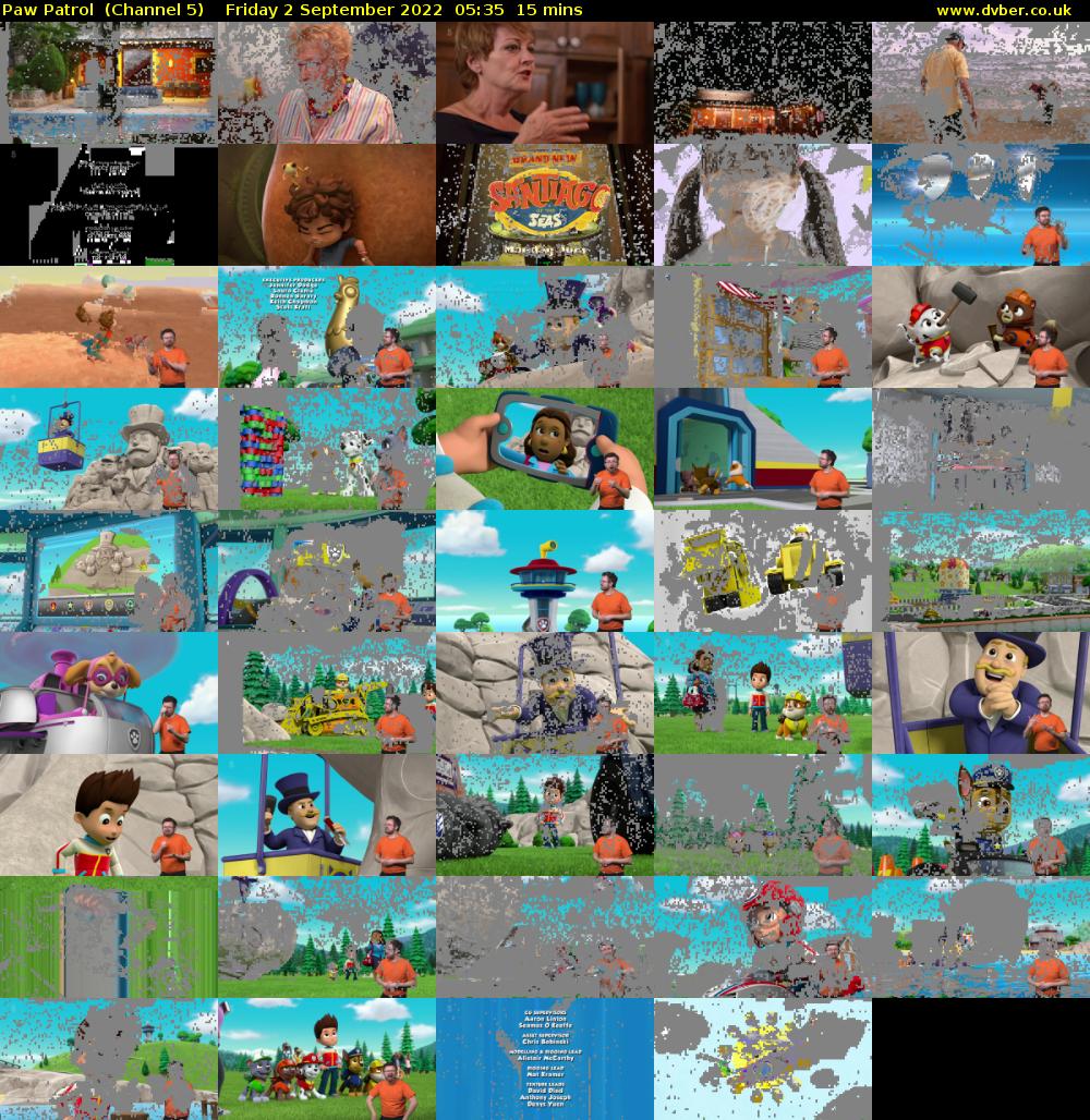 Paw Patrol  (Channel 5) Friday 2 September 2022 05:35 - 05:50