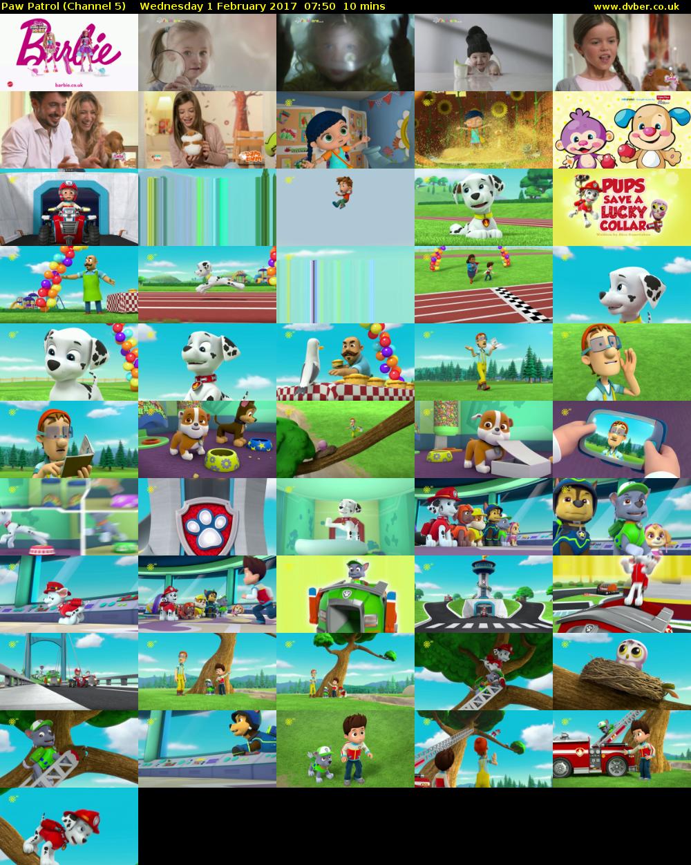 Paw Patrol (Channel 5) Wednesday 1 February 2017 07:50 - 08:00