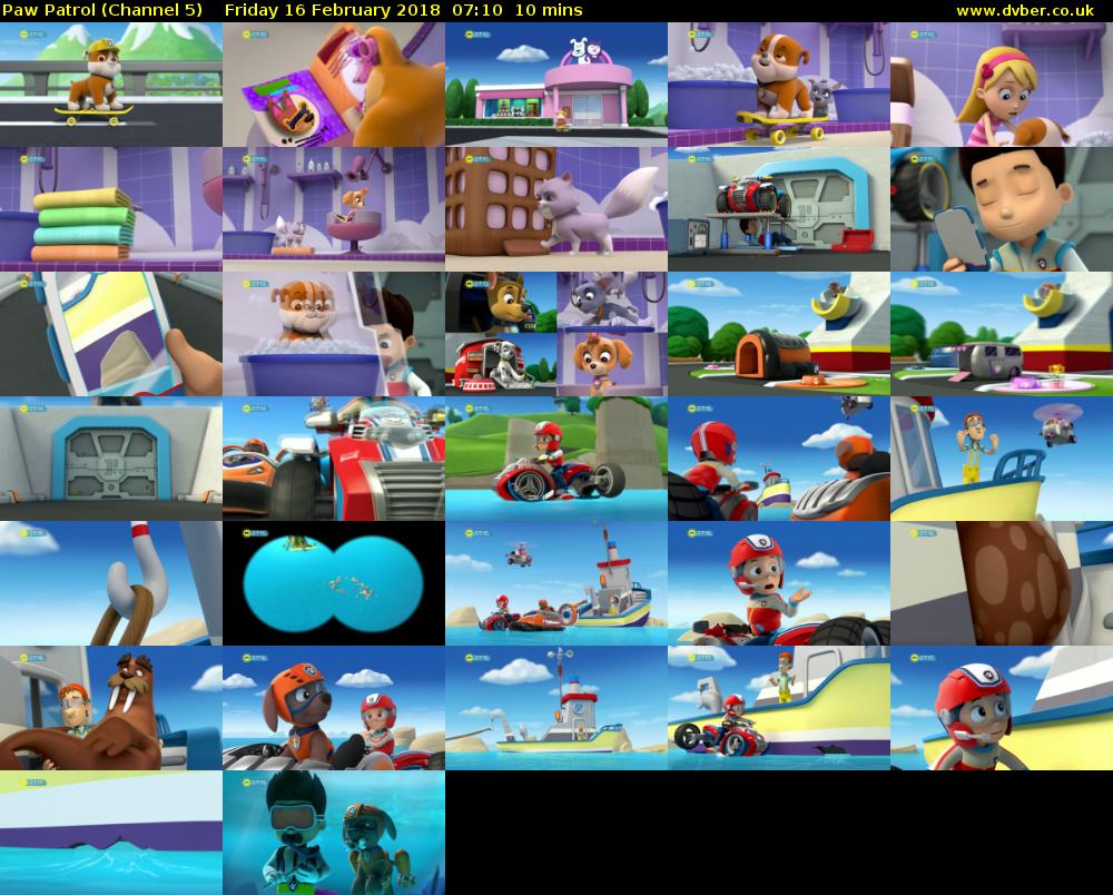 Paw Patrol (Channel 5) Friday 16 February 2018 07:10 - 07:20