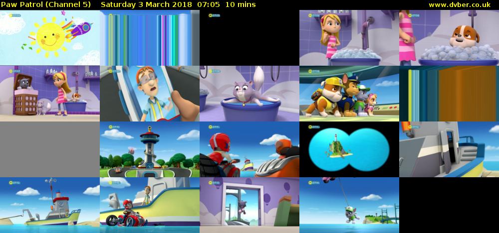 Paw Patrol (Channel 5) Saturday 3 March 2018 07:05 - 07:15