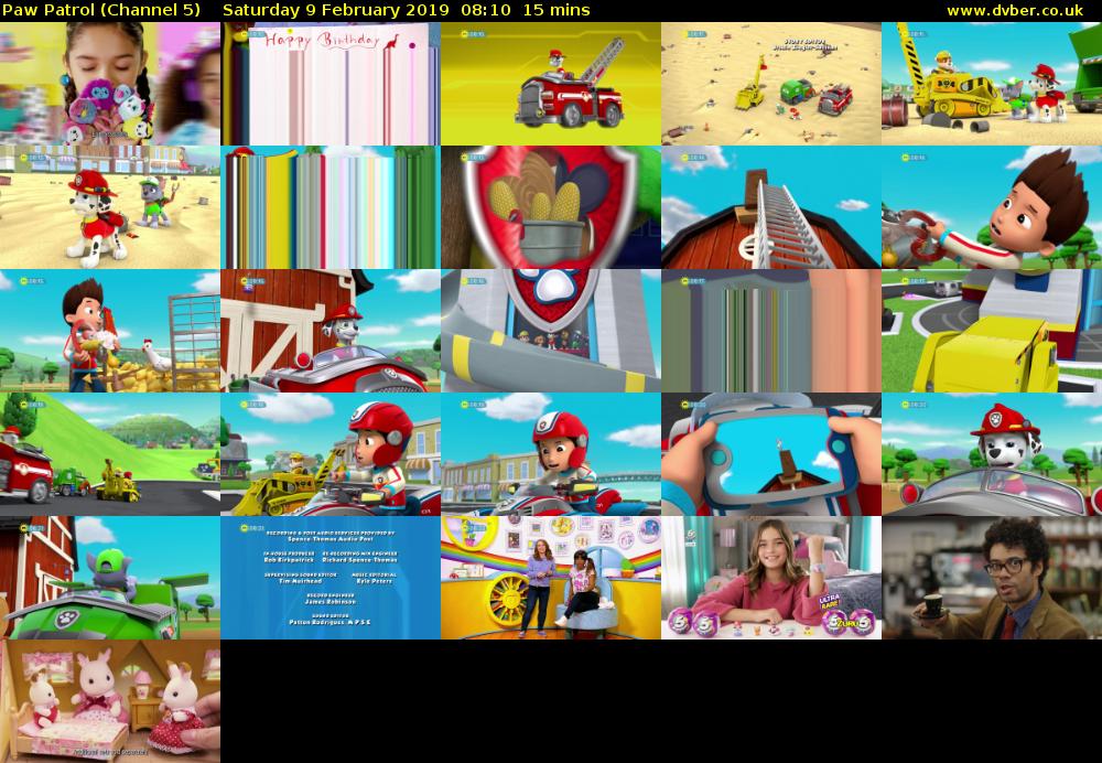 Paw Patrol (Channel 5) Saturday 9 February 2019 08:10 - 08:25
