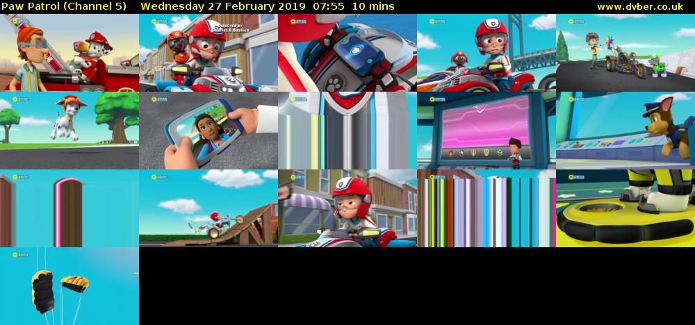 Paw Patrol (Channel 5) Wednesday 27 February 2019 07:55 - 08:05