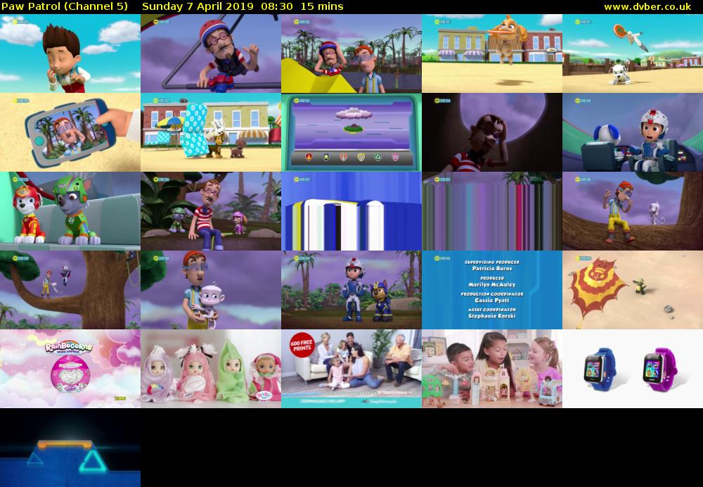 Paw Patrol (Channel 5) Sunday 7 April 2019 08:30 - 08:45