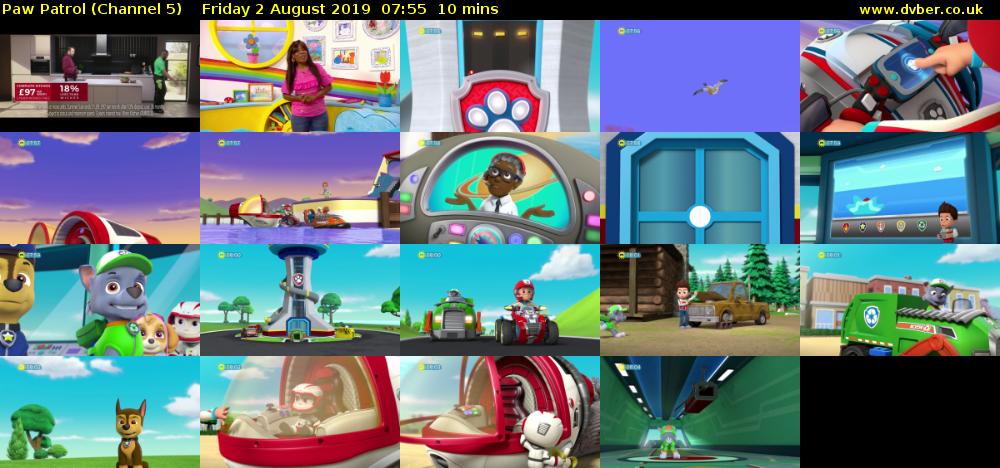 Paw Patrol (Channel 5) Friday 2 August 2019 07:55 - 08:05