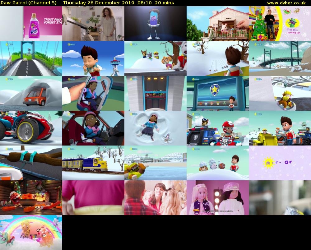 Paw Patrol (Channel 5) Thursday 26 December 2019 08:10 - 08:30