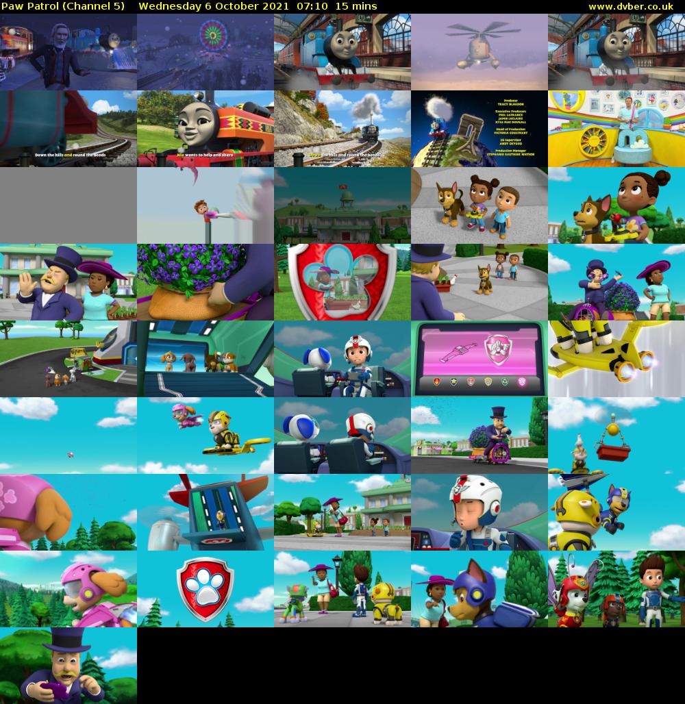 Paw Patrol (Channel 5) Wednesday 6 October 2021 07:10 - 07:25