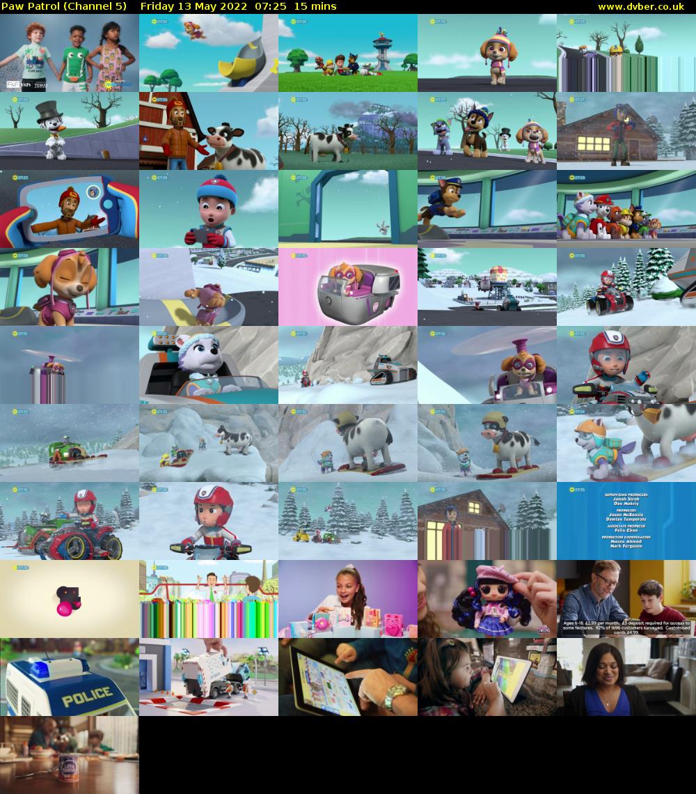 Paw Patrol (Channel 5) Friday 13 May 2022 07:25 - 07:40