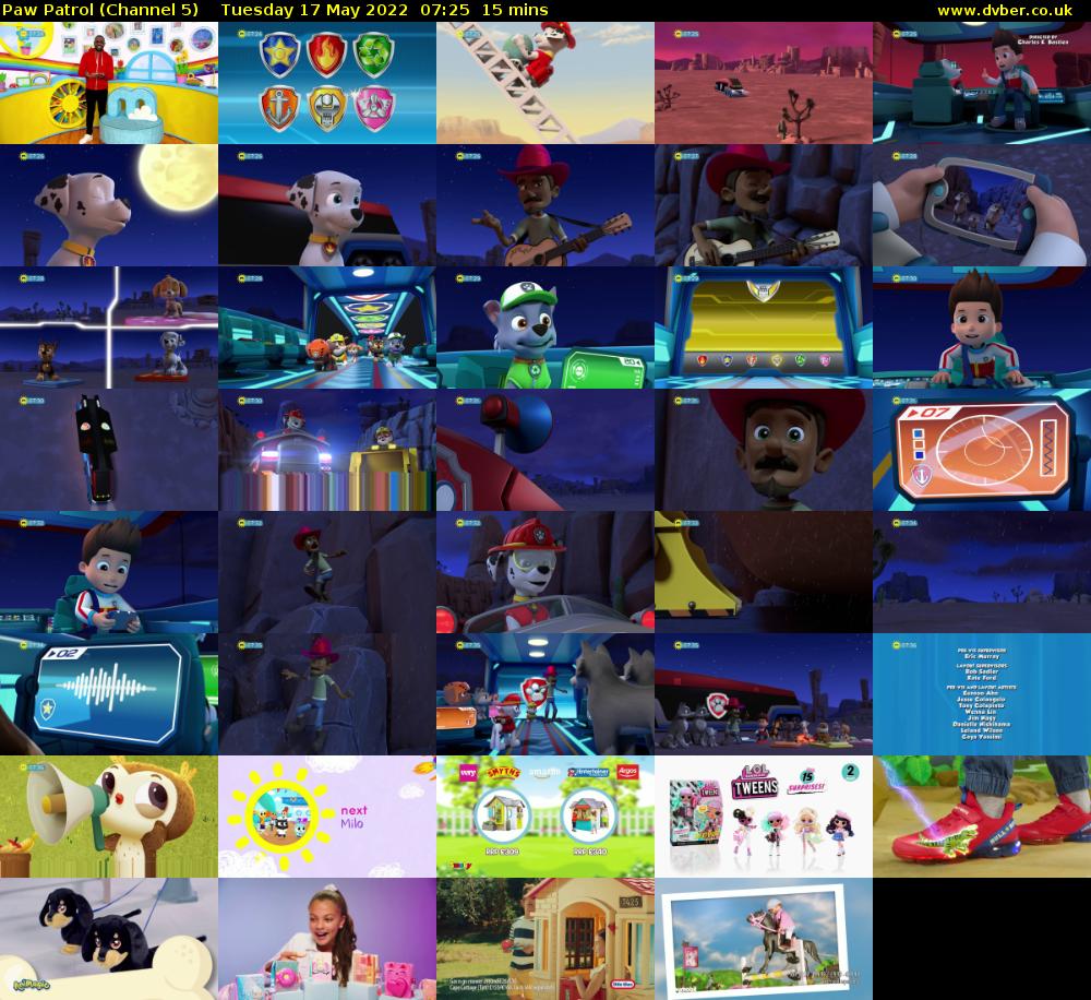 Paw Patrol (Channel 5) Tuesday 17 May 2022 07:25 - 07:40