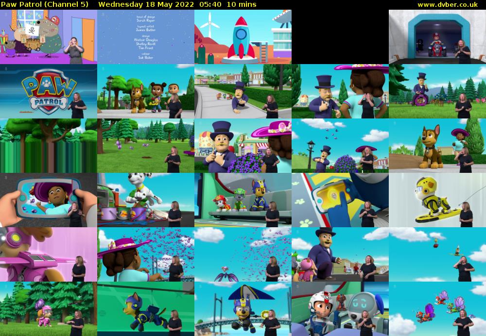 Paw Patrol (Channel 5) Wednesday 18 May 2022 05:40 - 05:50