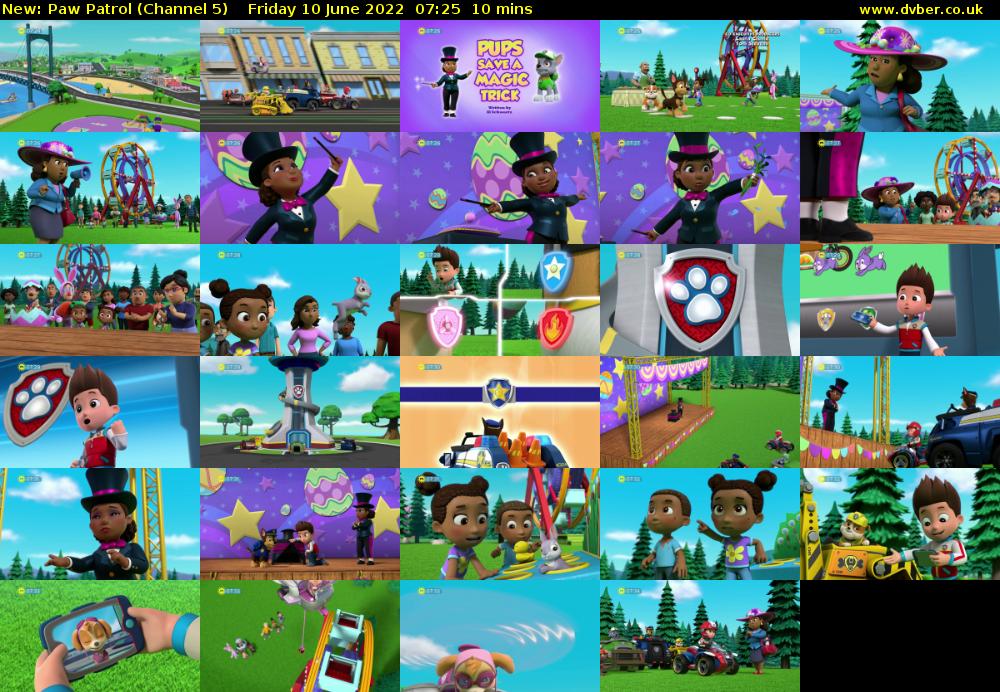 Paw Patrol (Channel 5) Friday 10 June 2022 07:25 - 07:35
