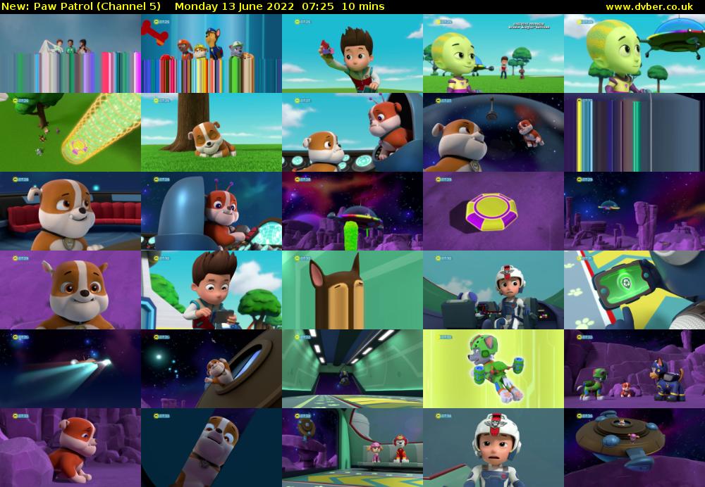 Paw Patrol (Channel 5) Monday 13 June 2022 07:25 - 07:35