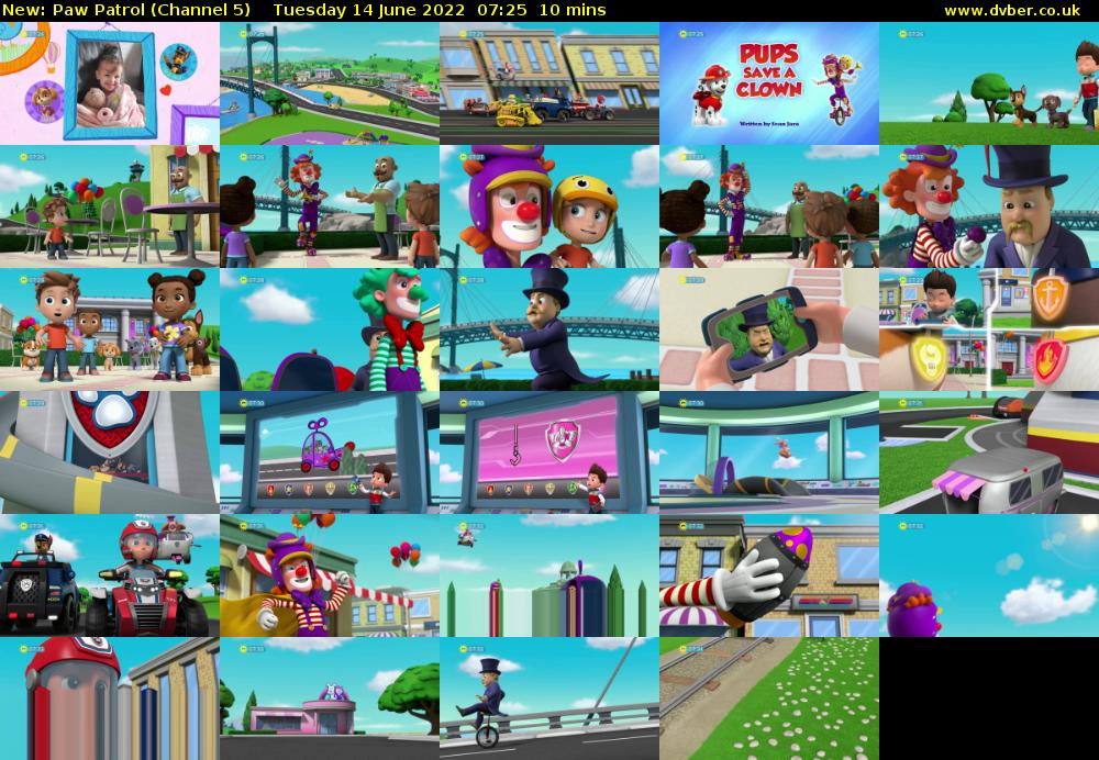 Paw Patrol (Channel 5) Tuesday 14 June 2022 07:25 - 07:35