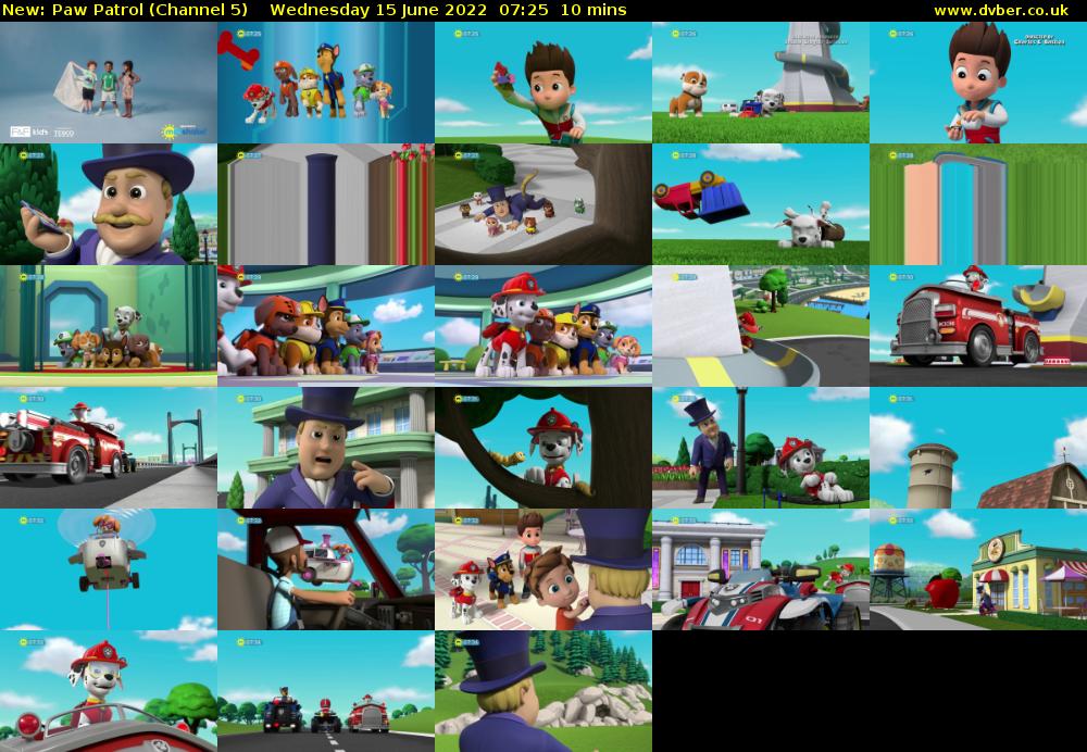Paw Patrol (Channel 5) Wednesday 15 June 2022 07:25 - 07:35