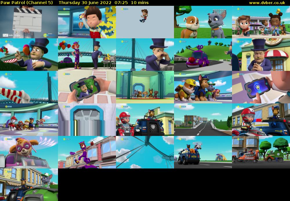 Paw Patrol (Channel 5) Thursday 30 June 2022 07:25 - 07:35