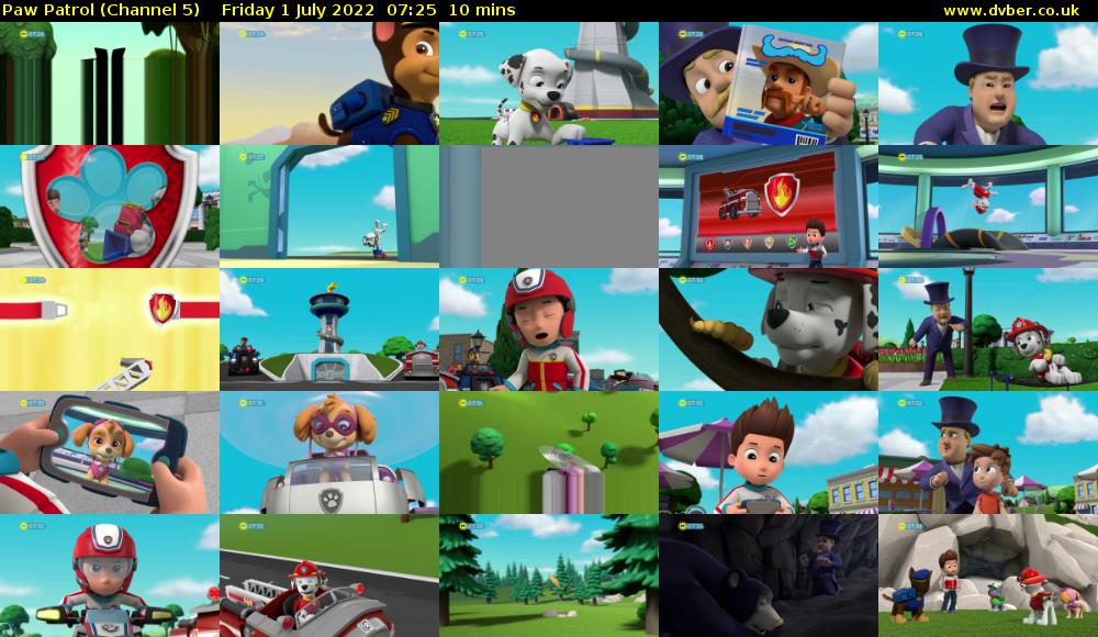 Paw Patrol (Channel 5) Friday 1 July 2022 07:25 - 07:35