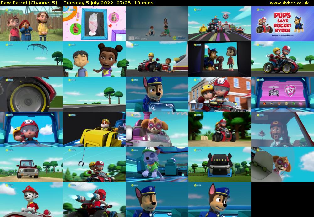 Paw Patrol (Channel 5) Tuesday 5 July 2022 07:25 - 07:35
