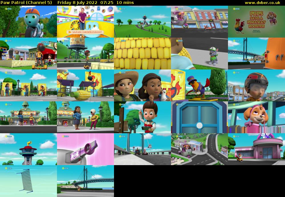 Paw Patrol (Channel 5) Friday 8 July 2022 07:25 - 07:35