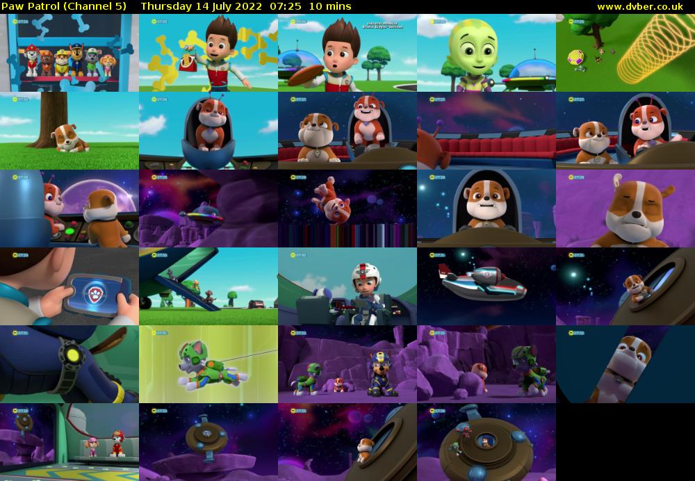Paw Patrol (Channel 5) Thursday 14 July 2022 07:25 - 07:35