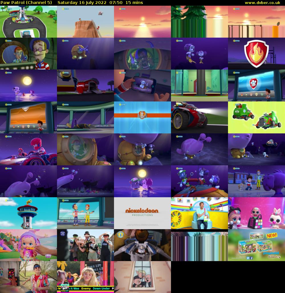 Paw Patrol (Channel 5) Saturday 16 July 2022 07:50 - 08:05