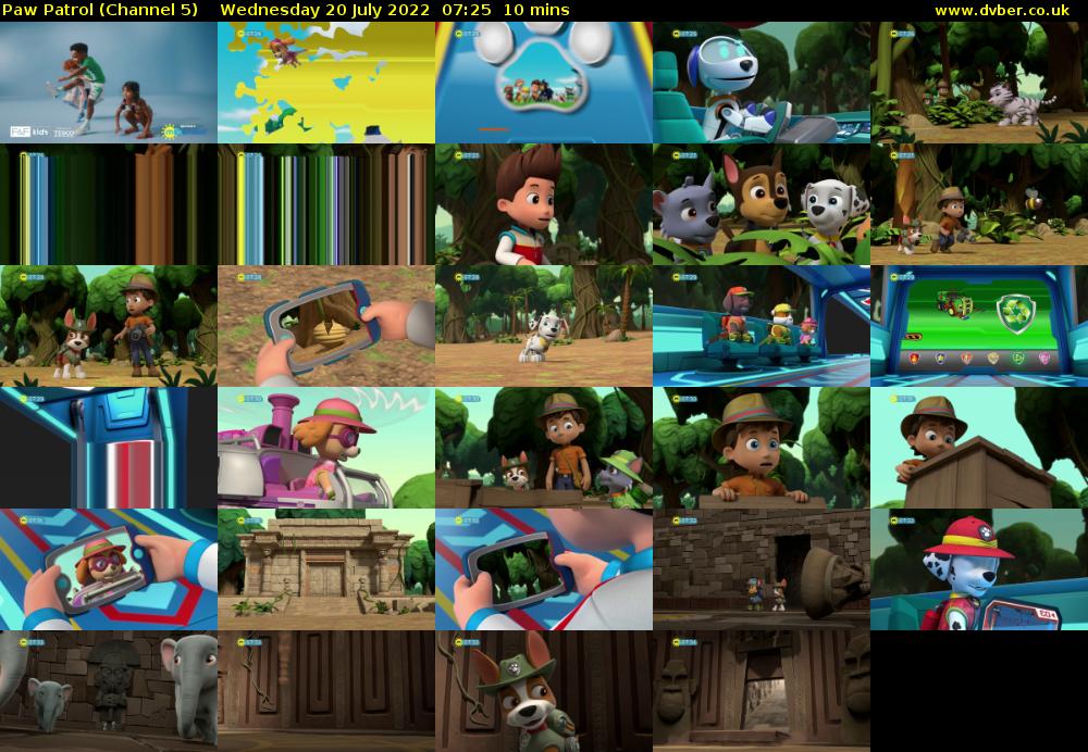 Paw Patrol (Channel 5) Wednesday 20 July 2022 07:25 - 07:35