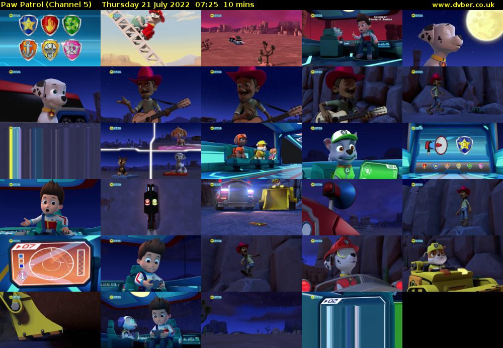 Paw Patrol (Channel 5) Thursday 21 July 2022 07:25 - 07:35