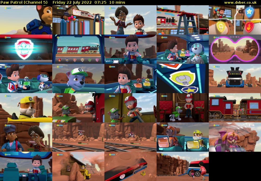 Paw Patrol (Channel 5) Friday 22 July 2022 07:25 - 07:35