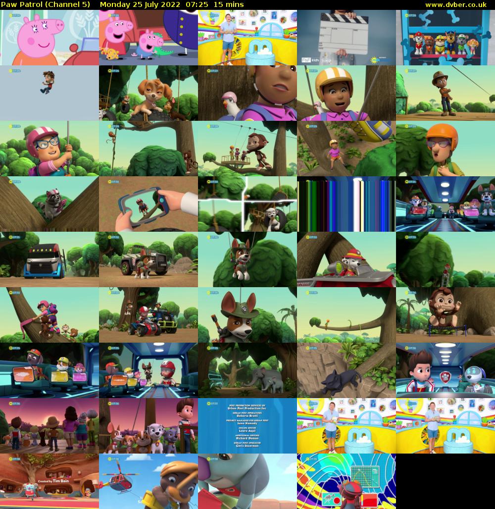 Paw Patrol (Channel 5) Monday 25 July 2022 07:25 - 07:40