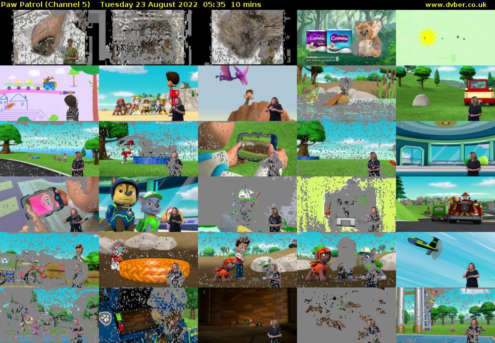 Paw Patrol (Channel 5) Tuesday 23 August 2022 05:35 - 05:45