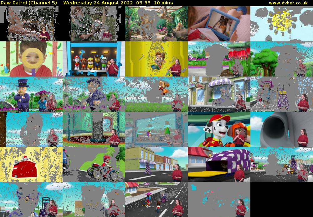 Paw Patrol (Channel 5) Wednesday 24 August 2022 05:35 - 05:45