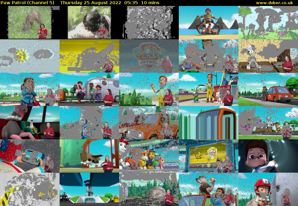 Paw Patrol (Channel 5) Thursday 25 August 2022 05:35 - 05:45