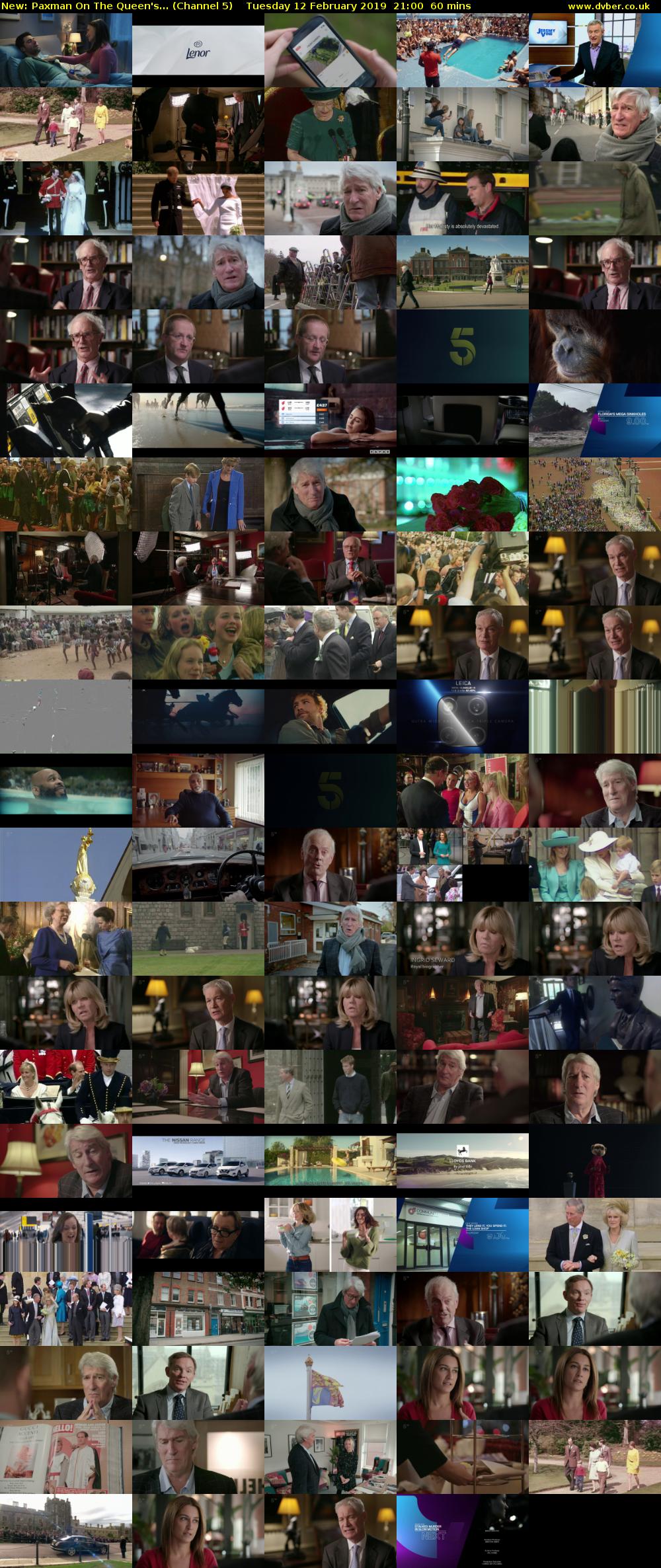 Paxman On The Queen's... (Channel 5) Tuesday 12 February 2019 21:00 - 22:00