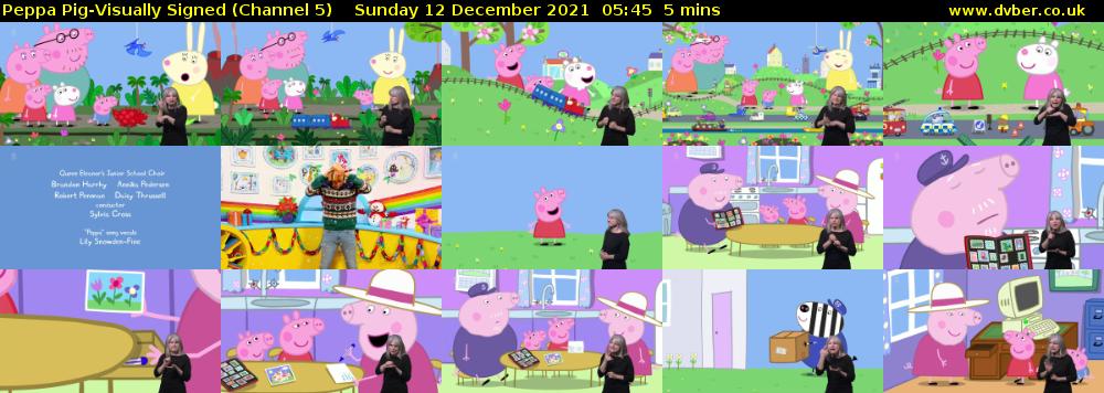Peppa Pig-Visually Signed (Channel 5) Sunday 12 December 2021 05:45 - 05:50