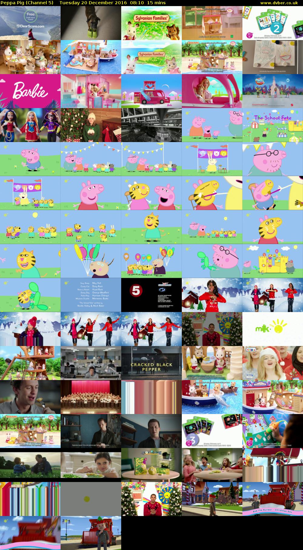 Peppa Pig (Channel 5) Tuesday 20 December 2016 08:10 - 08:25