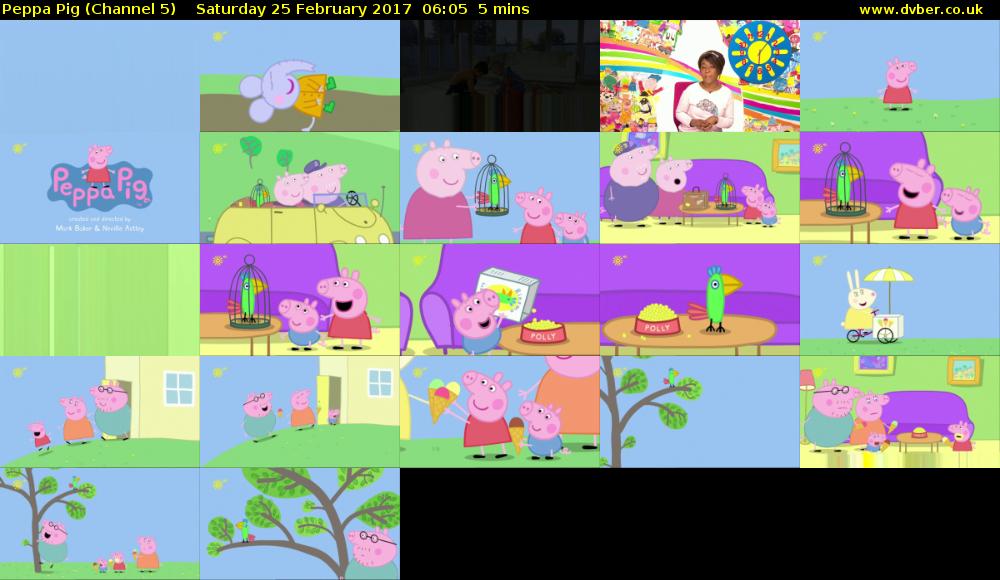 Peppa Pig (Channel 5) Saturday 25 February 2017 06:05 - 06:10