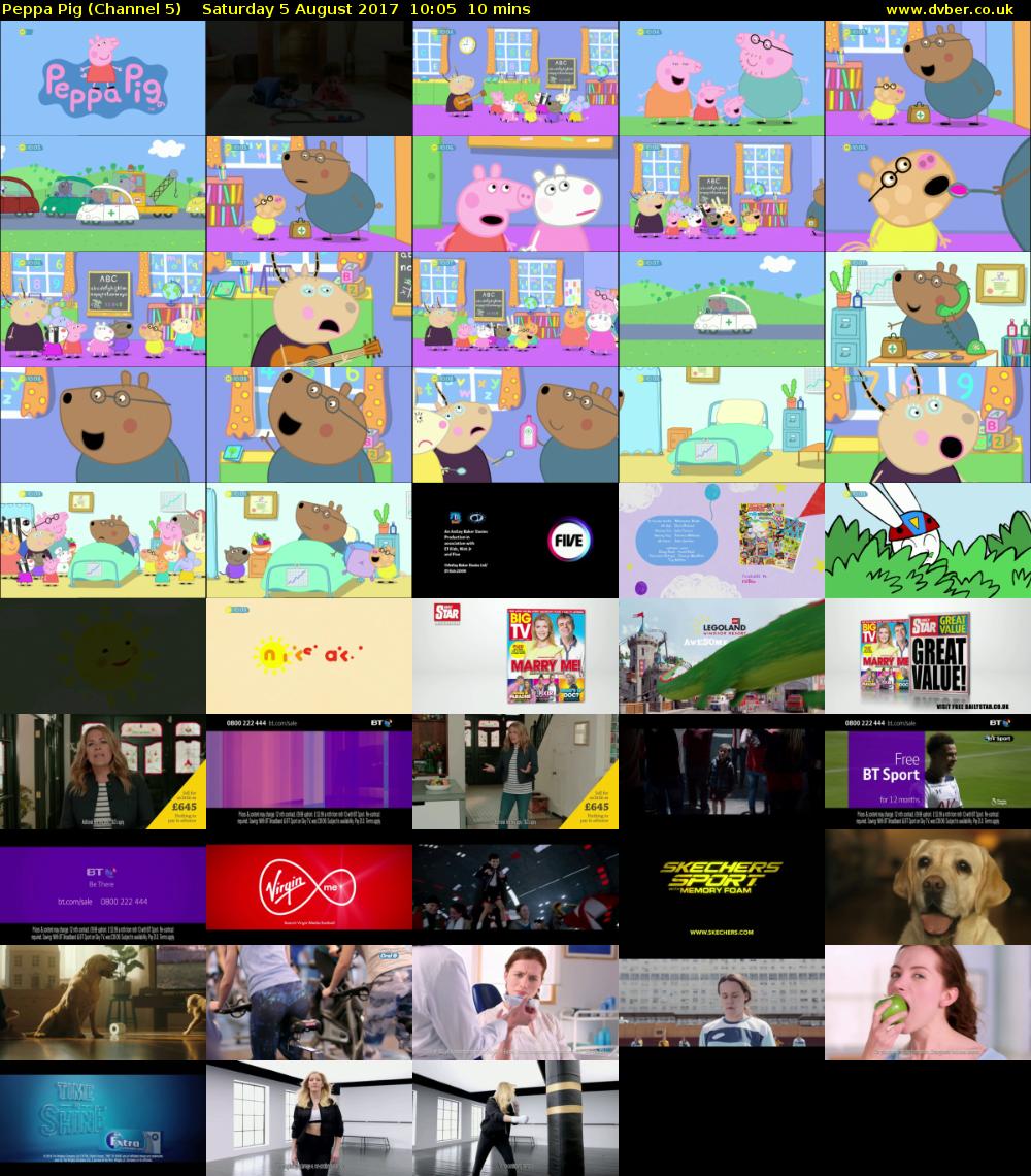 Peppa Pig (Channel 5) Saturday 5 August 2017 10:05 - 10:15