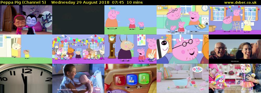 Peppa Pig (Channel 5) Wednesday 29 August 2018 07:45 - 07:55