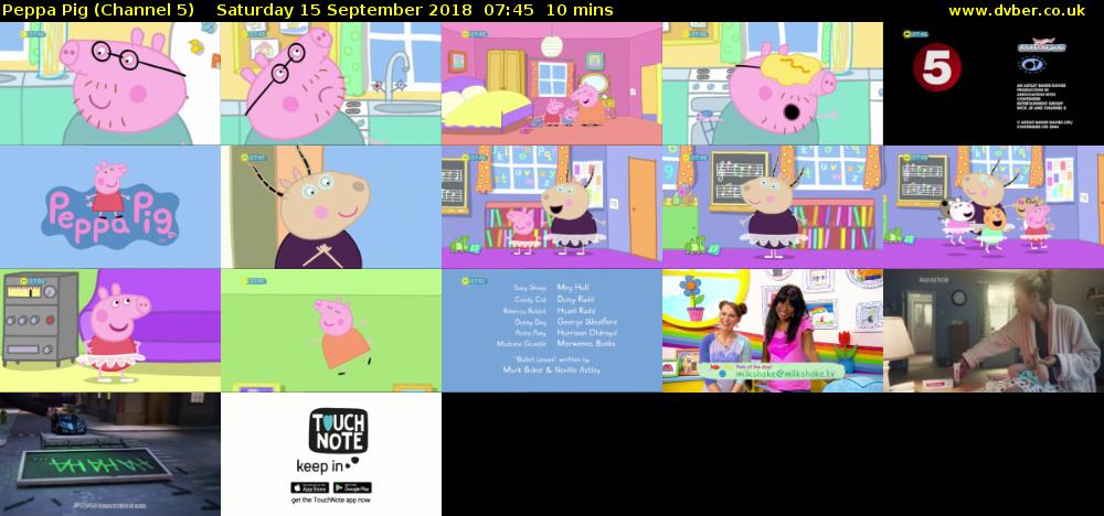 Peppa Pig (Channel 5) Saturday 15 September 2018 07:45 - 07:55