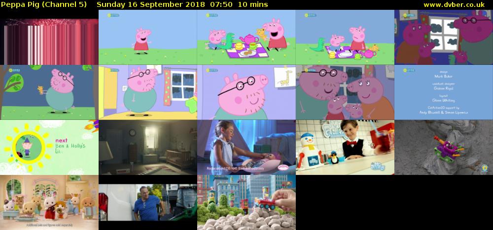 Peppa Pig (Channel 5) Sunday 16 September 2018 07:50 - 08:00