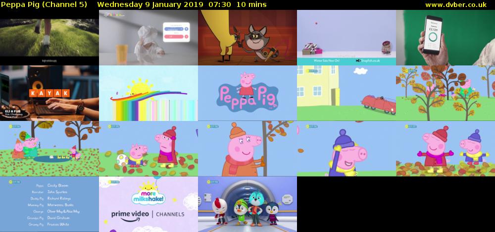 Peppa Pig (Channel 5) Wednesday 9 January 2019 07:30 - 07:40
