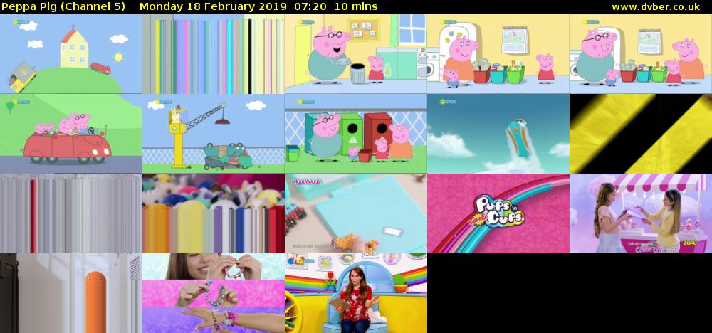 Peppa Pig (Channel 5) Monday 18 February 2019 07:20 - 07:30