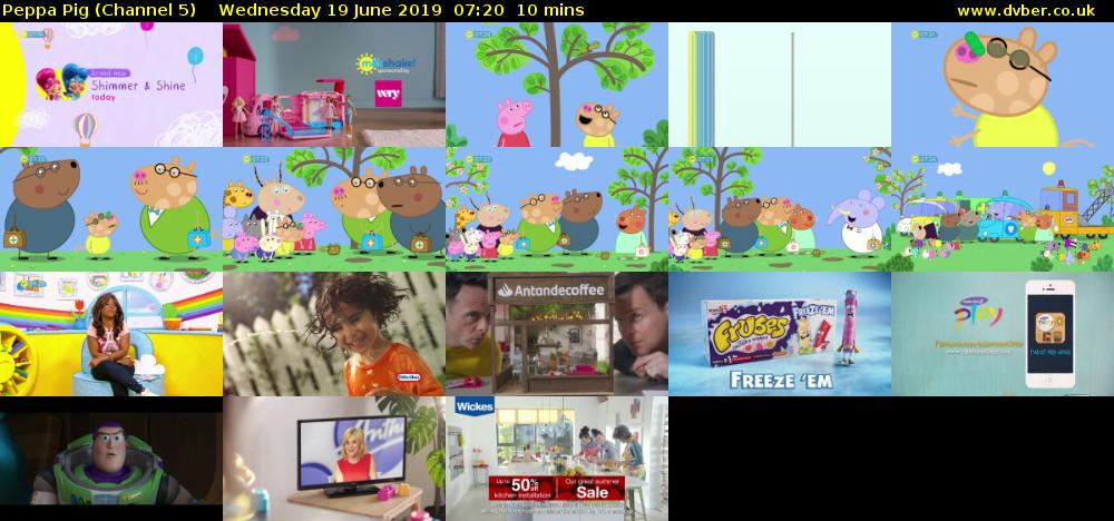 Peppa Pig (Channel 5) Wednesday 19 June 2019 07:20 - 07:30