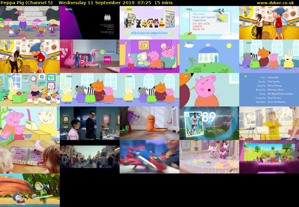 Peppa Pig (Channel 5) Wednesday 11 September 2019 07:25 - 07:40