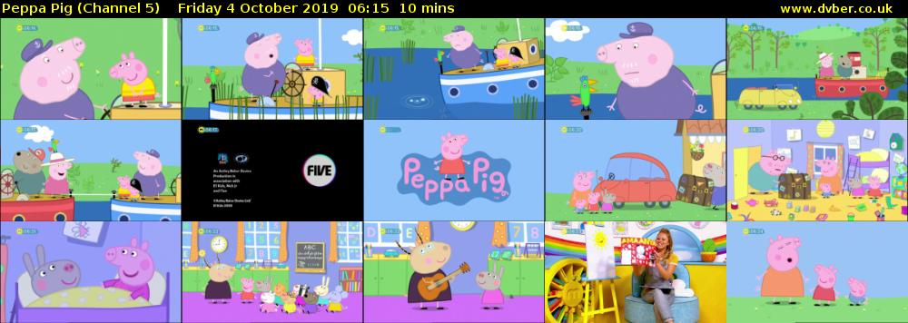 Peppa Pig (Channel 5) Friday 4 October 2019 06:15 - 06:25