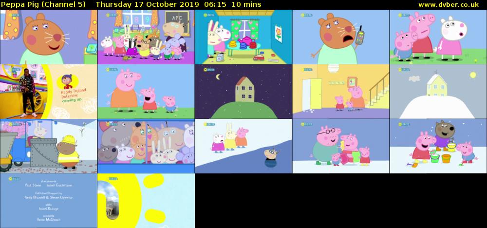 Peppa Pig (Channel 5) Thursday 17 October 2019 06:15 - 06:25